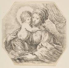 Virgin and Christ Child, an octagonal composition, ca. 1649. Creator: Stefano della Bella