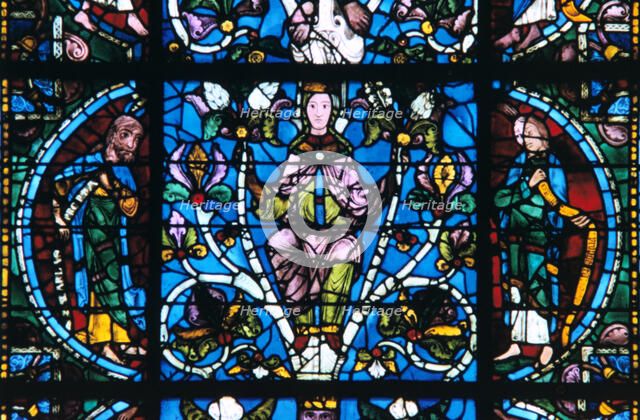 Virgin and Prophets, stained glass, Chartres Cathedral, France, 1194-1260. Artist: Unknown