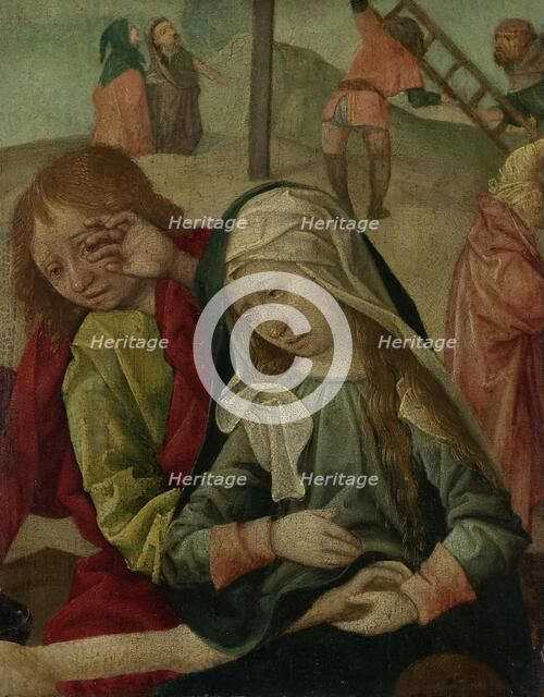 Virgin and Saint John Mourning over the Body of Christ, fragment of a Lamentation of Christ, c.1500- Creator: Master of Delft.