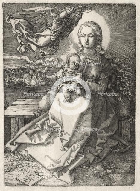 Virgin Crowned by an Angel, 1520. Creator: Albrecht Dürer (German, 1471-1528).