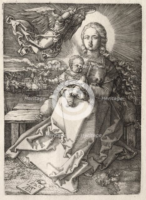 Virgin Crowned by an Angel, 1520. Creator: Albrecht Dürer (German, 1471-1528).