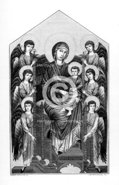 'Virgin Enthroned with Angels', 1290-1295 (1870). Artist: Apontenier