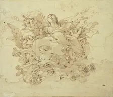 Virgin in Clouds, Supported by Angels, n.d. Creator: Unknown