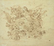 Virgin in Clouds, Supported by Angels, n.d. Creator: Unknown