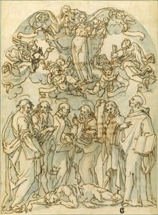 Virgin in Glory with Saints including St. John at their Feet, n.d. Creator: Unknown
