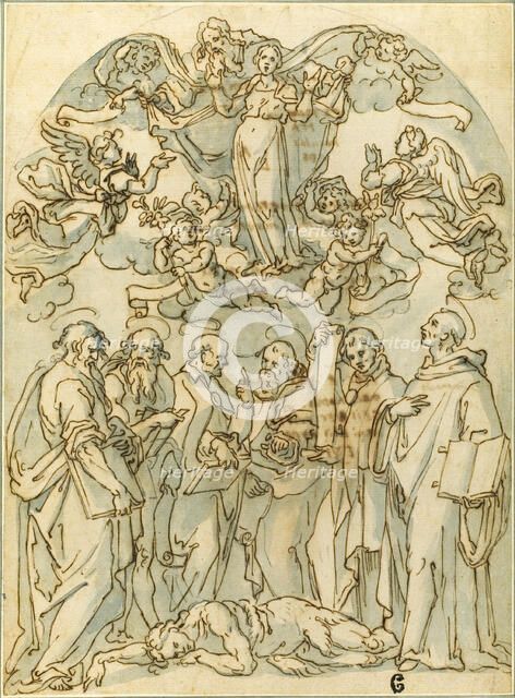 Virgin in Glory with Saints including St. John at their Feet, n.d. Creator: Unknown.