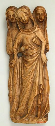 Virgin Supported by Two Holy Women, French, 14th century. Creator: Unknown