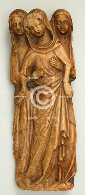 Virgin Supported by Two Holy Women, French, 14th century. Creator: Unknown.