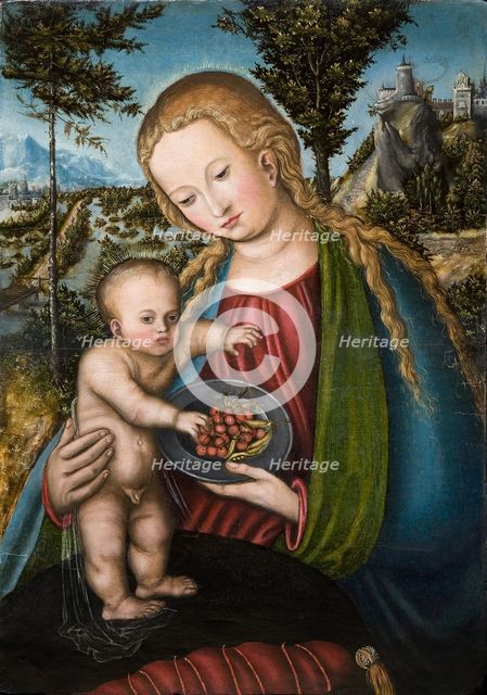 Virgin with Cherries, ca 1506. Artist: Cranach, Lucas, the Elder (1472-1553)