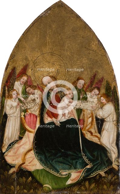 Virgin with Child Enthroned, Surrounded by Angels, c1430. Creator: Swabian or Upper-Rhenish Master.