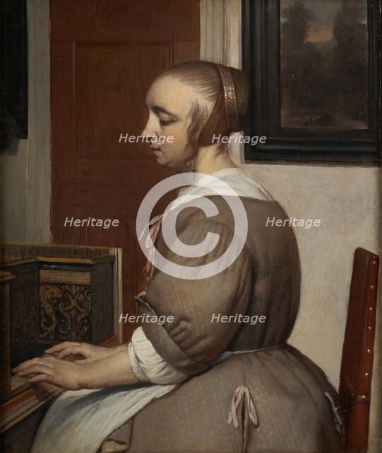 Virginal Woman, 1662. Creator: Gabriel Metsu.