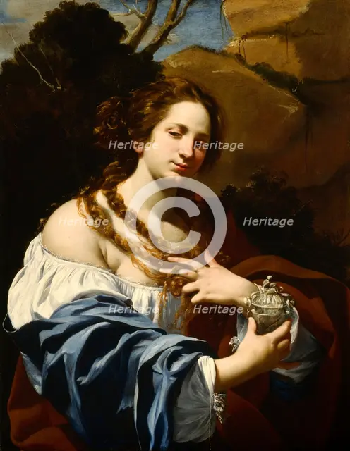 Virginia da Vezzo, the Artist's Wife, as the Magdalen, c1627. Creator: Simon Vouet.
