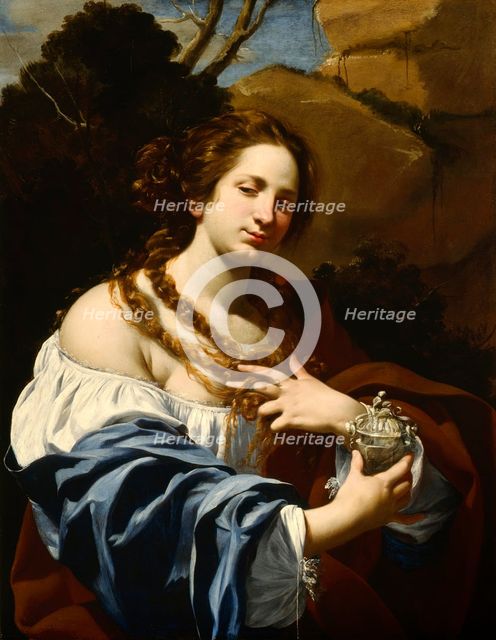 Virginia da Vezzo, the Artist's Wife, as the Magdalen, c1627. Creator: Simon Vouet.