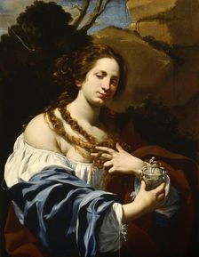 Virginia da Vezzo, the Artist's Wife, as the Magdalen, c1627. Creator: Simon Vouet