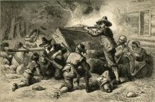 Virginians Defending Themselves Against Indians (1877). Creator: Albert Bobbett