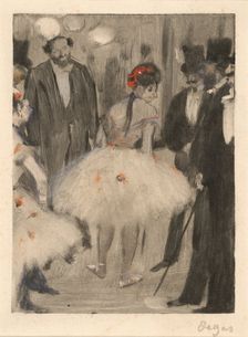 Virginie Being Admired While the Marquis Cavalcanti Looks On, c. 1876/1877. Creator: Edgar Degas