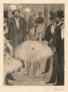 Virginie Being Admired While the Marquis Cavalcanti Looks On, c. 1876/1877. Creator: Edgar Degas