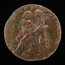 Virginity Tying Love to a Tree [reverse], c. 1495. Creator: Unknown