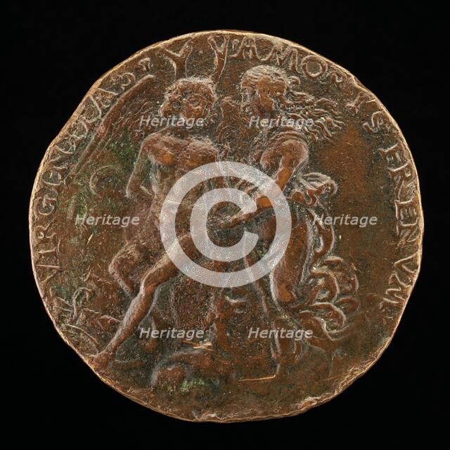 Virginity Tying Love to a Tree [reverse], c. 1495. Creator: Unknown.