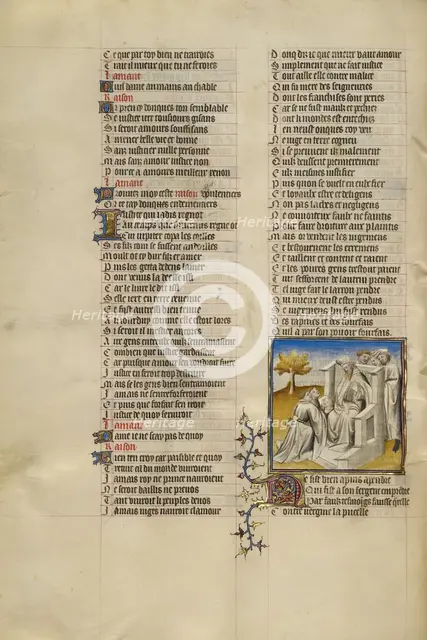 Virginius Kneeling with the Severed Head of his Daughter Virginia before the..., about 1405. Creator: Unknown.