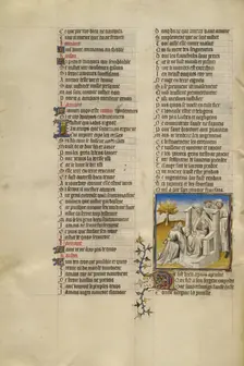 Virginius Kneeling with the Severed Head of his Daughter Virginia before the..., about 1405. Creator: Unknown