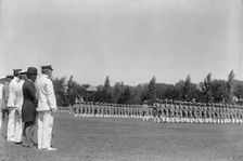 Viscount Ishii Kikujiro, Head of Japanese Mision [sic] To U.S., at Annapolis..., 1917. Creator: Harris & Ewing