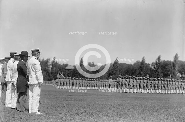 Viscount Ishii Kikujiro, Head of Japanese Mision [sic] To U.S., at Annapolis..., 1917. Creator: Harris & Ewing.