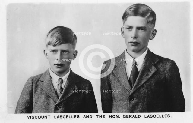 'Viscount Lascelles and Hon Gerald Lascelles', 1937. Artist: Unknown.