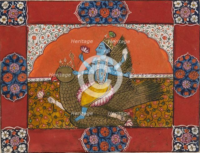 Vishnu on Garuda, early 19th century. Artist: Unknown.