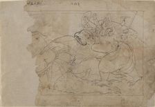 Vishnu on Garuda Slaying a Demon, mid-18th century. Creator: Unknown