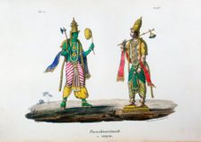 Vishnu one of the gods of the Hindu trinity (trimurti), c19th century. Artist: A Geringer