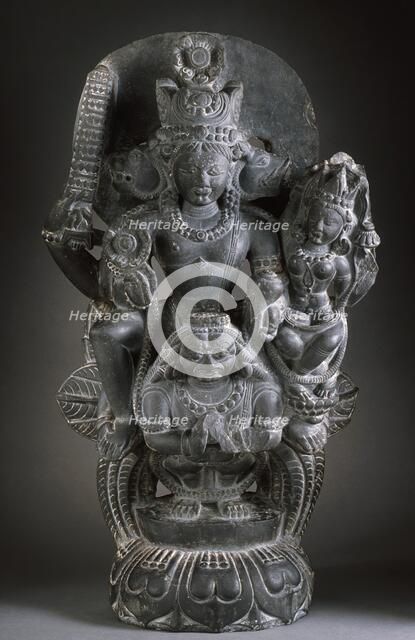 Vishnu and Shri Lakshmi on Garuda, 11th century. Creator: Unknown.