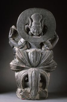 Vishnu and Shri Lakshmi on Garuda, 11th century. Creator: Unknown
