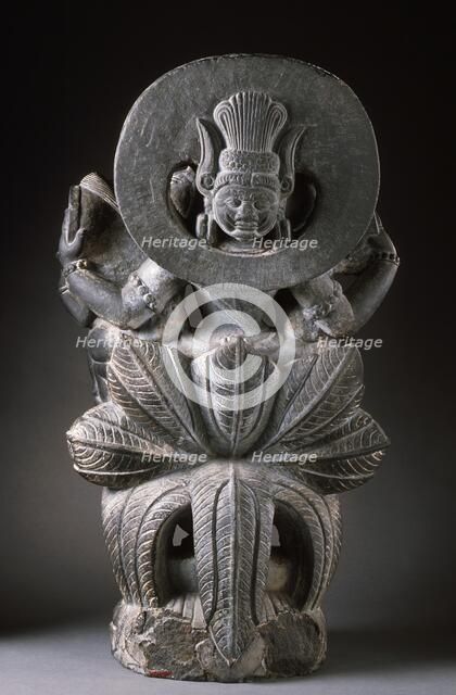 Vishnu and Shri Lakshmi on Garuda, 11th century. Creator: Unknown.