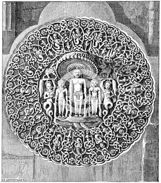 Vishnu guarded by a snake, 1895.Artist: C Goutzwiller