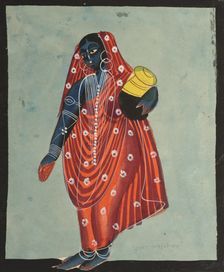 Vishnu in Female Form of Mohini Carrying Amrita for the Gods, 1800s. Creator: Unknown
