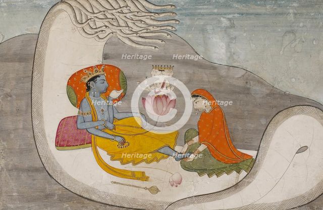 Vishnu Reclining on the Serpent Shesha, 1775-1800. Creator: Unknown.