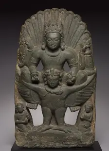 Vishnu Riding on Garuda, 500s-600s. Creator: Unknown