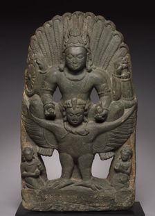Vishnu Riding on Garuda, 500s-600s. Creator: Unknown