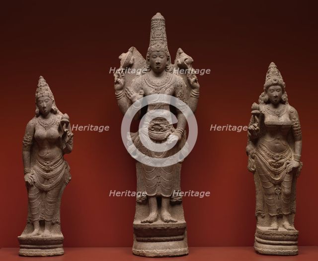 Vishnu with Shri, and Bhu, 900-950. Creator: Unknown.