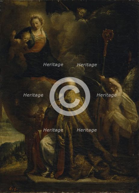 Vision of St Gregory (?), mid 17th century. Creator: Melchiorre Gherardini.