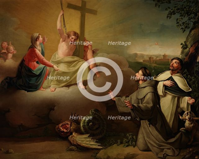 Vision of Saint Francis and Saint Dominic de Guzmán, c1787. Creator: Zacarias Gonzalez Velazquez.
