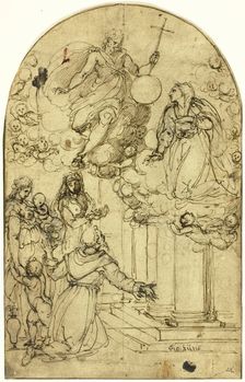Vision of Saint Francis of Assisi at Portiuncula (recto), n.d. Creator: Unknown