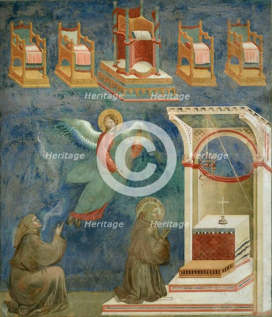 Vision of the Thrones (from Legend of Saint Francis), 1295-1300. Creator: Giotto di Bondone (1266-1377).