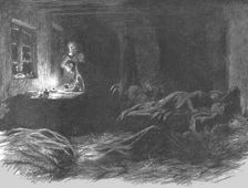 Visions de guerre sur le front russe; tout le monde ne dort pas dans notre petite chambre… 1916. Creator: Unknown