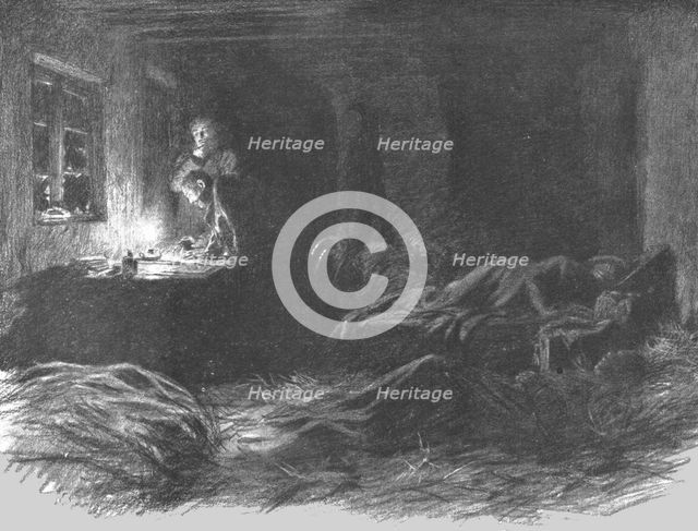 'Visions de guerre sur le front russe; tout le monde ne dort pas dans notre petite chambre…', 1916. Creator: Unknown.