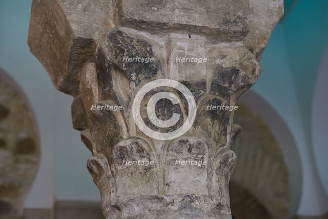 Visigothic capital, Cristo de la Luz Shrine, Toledo, Castile-La Mancha, Spain, 2022.  Creator: LTL.