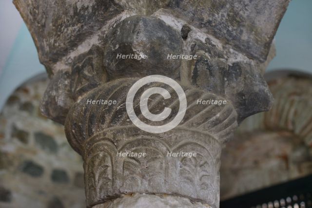 Visigothic capital, Cristo de la Luz Shrine, Toledo, Castile-La Mancha, Spain, 2022.  Creator: LTL.