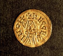 Visigothic gold coin from the period of political unification of the Iberian Peninsula