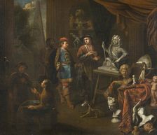 Visit in a Sculptor's Studio, 1704. Creator: Balthasar van den Bossche